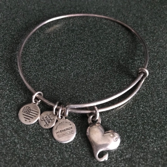 Alex and Ani Expandable Wire Bracelet Heart Charm - Picture 3 of 12